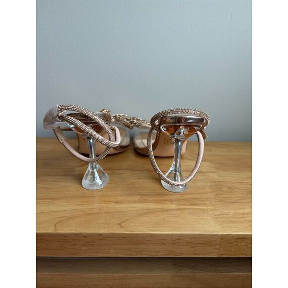 ZURIN Women's Rhinestone Bow Square Toe‎ Clear High Heels Size7 NWT - Picture 4 of 5